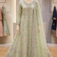 Mint Green Pearl Embroidered Maxi – Luxury Net & Ruffle Ensemble ✨💚