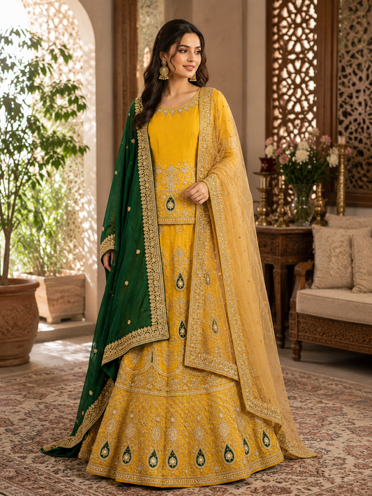 Luxury Embroidered Bridal Lehenga