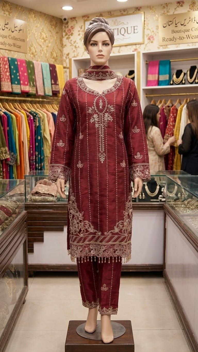 Shisha Silk Embroidered 3-Piece Ensemble ✨